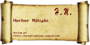Herber Mátyás névjegykártya