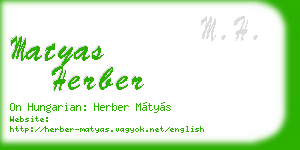 matyas herber business card