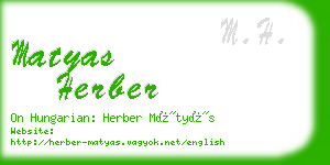 matyas herber business card